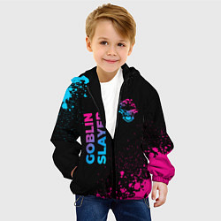 Куртка с капюшоном детская Goblin Slayer - neon gradient: надпись, символ, цвет: 3D-черный — фото 2