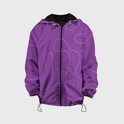 Куртка с капюшоном детская Объемные разводы - яркий фиолетовый - узор Хуф и С, цвет: 3D-черный