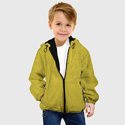 Куртка с капюшоном детская Рябь - зеленовато-желтый и фиолетовый - узор Хуф и, цвет: 3D-черный — фото 2