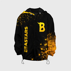 Куртка с капюшоном детская Beastars - gold gradient: надпись, символ, цвет: 3D-черный