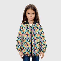 Куртка с капюшоном детская Треугольная мозаика, цвет: 3D-черный — фото 2