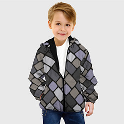 Куртка с капюшоном детская Плиточка, цвет: 3D-черный — фото 2