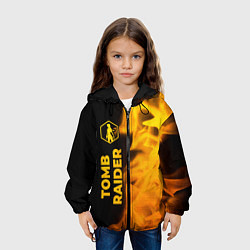 Куртка с капюшоном детская Tomb Raider - gold gradient: по-вертикали, цвет: 3D-черный — фото 2