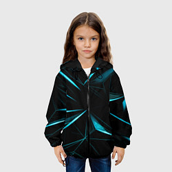 Куртка с капюшоном детская Light blue hexagon, цвет: 3D-черный — фото 2