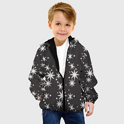 Куртка с капюшоном детская Звёздные снежинки, цвет: 3D-черный — фото 2