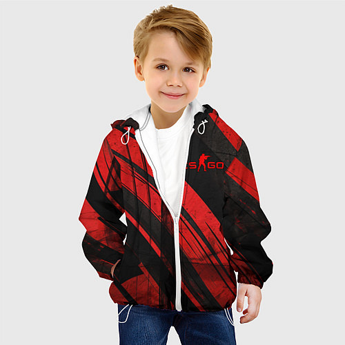 Детская куртка CS GO black and red / 3D-Белый – фото 4
