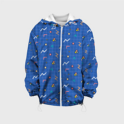 Куртка с капюшоном детская Figures on blue, цвет: 3D-белый