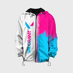 Куртка с капюшоном детская Valorant neon gradient style: по-вертикали, цвет: 3D-черный