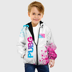 Куртка с капюшоном детская PUBG neon gradient style: надпись, символ, цвет: 3D-черный — фото 2