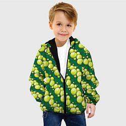Куртка с капюшоном детская Большой теннис - мячики, цвет: 3D-черный — фото 2