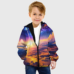 Куртка с капюшоном детская Космическая вселенная, цвет: 3D-черный — фото 2