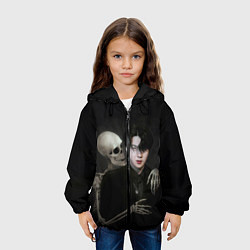 Куртка с капюшоном детская Сехун со скелетом, цвет: 3D-черный — фото 2
