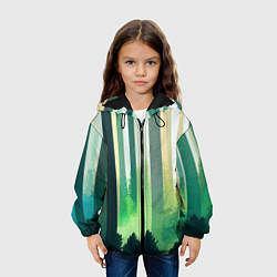 Куртка с капюшоном детская Прохладный лес, цвет: 3D-черный — фото 2