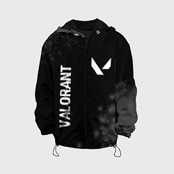 Куртка с капюшоном детская Valorant glitch на темном фоне: надпись, символ, цвет: 3D-черный