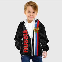 Куртка с капюшоном детская Russia black style, цвет: 3D-белый — фото 2