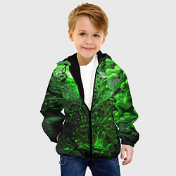 Куртка с капюшоном детская Зеленая кислота, цвет: 3D-черный — фото 2