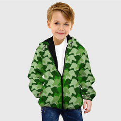 Куртка с капюшоном детская Лошади, Единороги - камуфляж, цвет: 3D-черный — фото 2