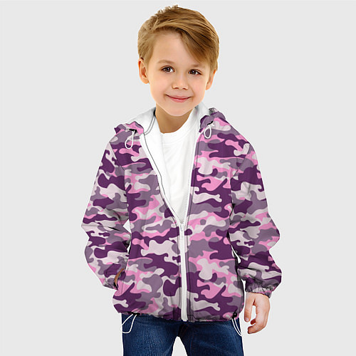 Детская куртка Модный камуфляж - милитари / 3D-Белый – фото 4
