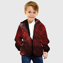 Куртка с капюшоном детская Текстура красная кожа, цвет: 3D-черный — фото 2