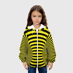 Куртка с капюшоном детская Осиная талия - полосатая иллюзия, цвет: 3D-белый — фото 2