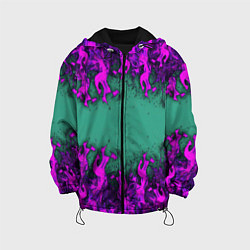 Куртка с капюшоном детская Фиолетовое пламя, цвет: 3D-черный