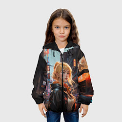 Куртка с капюшоном детская Боевая городская девчонка, цвет: 3D-черный — фото 2