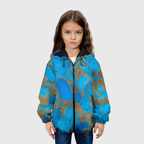 Детская куртка Голубая яшма / 3D-Черный – фото 3
