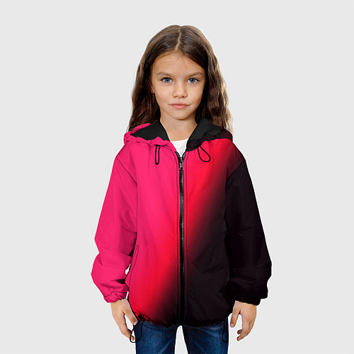 Детская куртка Градиент ярко-розовый / 3D-Черный – фото 3