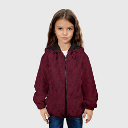 Куртка с капюшоном детская Текстура тёмно-красный, цвет: 3D-черный — фото 2