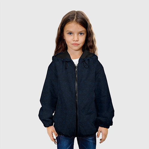 Детская куртка Абстракция тёмно-синий ажурный / 3D-Черный – фото 3