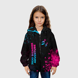 Куртка с капюшоном детская JoJo Bizarre Adventure - neon gradient: надпись, с, цвет: 3D-черный — фото 2