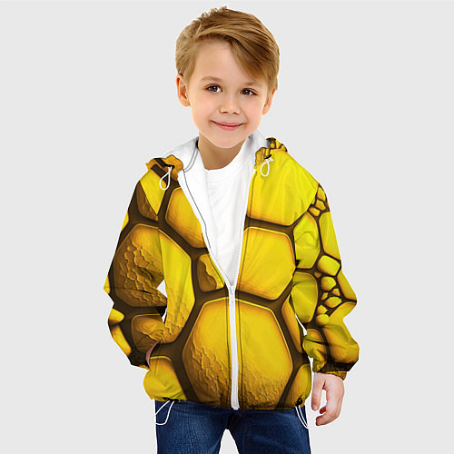 Детская куртка Желтые объемные плиты / 3D-Белый – фото 4