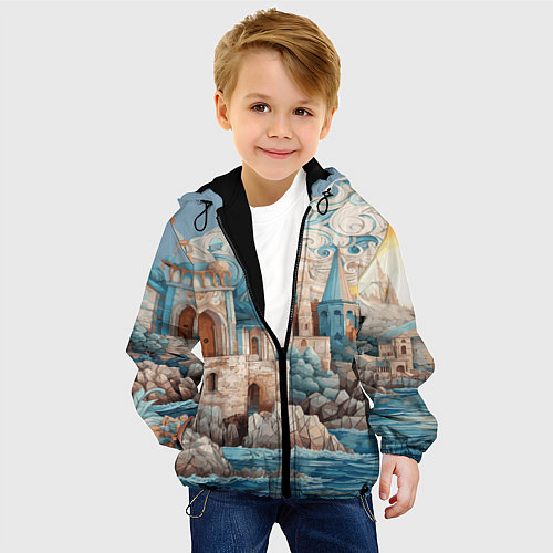 Детская куртка Сказочный замок у моря / 3D-Черный – фото 4