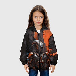 Куртка с капюшоном детская Боевой робот ксеноморф, цвет: 3D-черный — фото 2