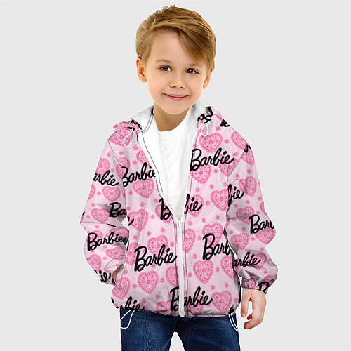 Детская куртка Логотип Барби и розовое кружево / 3D-Белый – фото 4