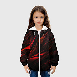 Куртка с капюшоном детская Black red background, цвет: 3D-белый — фото 2