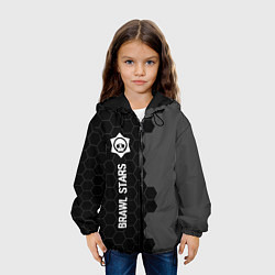 Куртка с капюшоном детская Brawl Stars glitch на темном фоне: по-вертикали, цвет: 3D-черный — фото 2