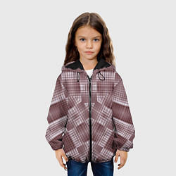 Куртка с капюшоном детская В коричневых тонах геометрический узор, цвет: 3D-черный — фото 2