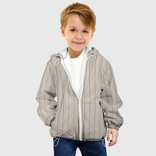 Детская куртка Вертикальные полосы бежевый / 3D-Белый – фото 4