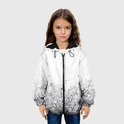 Куртка с капюшоном детская Абстрактный геометрический фон с трещинами и брызг, цвет: 3D-черный — фото 2