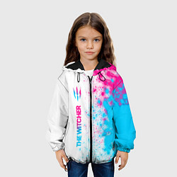 Куртка с капюшоном детская The Witcher neon gradient style: по-вертикали, цвет: 3D-черный — фото 2