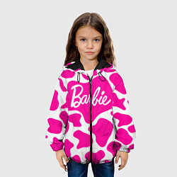 Куртка с капюшоном детская Животный паттерн - Барби, цвет: 3D-черный — фото 2