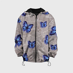 Детская куртка Газетные обрывки и синие бабочки