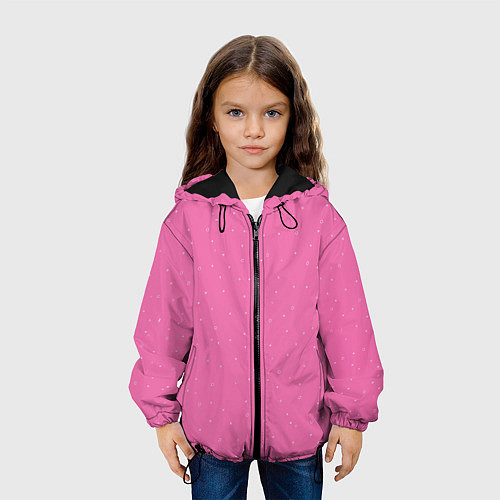 Детская куртка Нежный розовый кружочки / 3D-Черный – фото 3