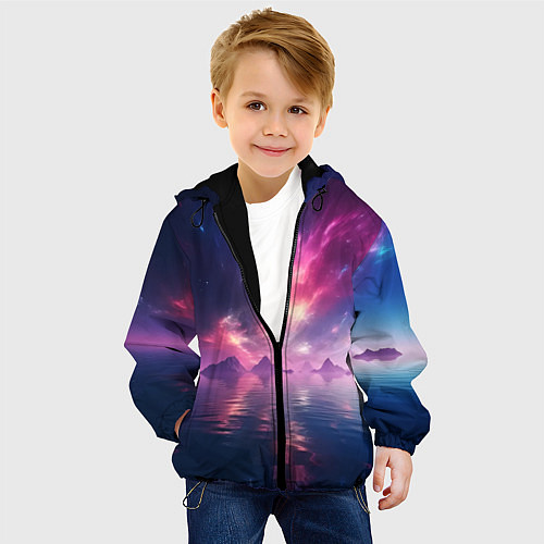 Детская куртка Space and islands / 3D-Черный – фото 4