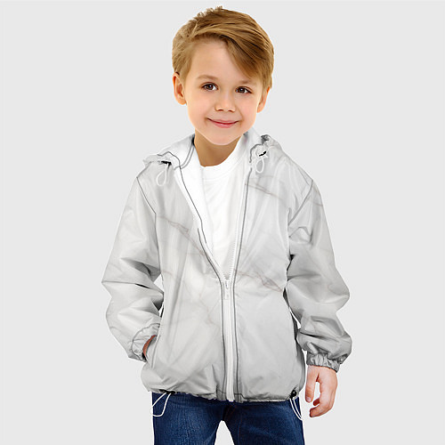 Детская куртка Текстура светлого мрамора / 3D-Белый – фото 4