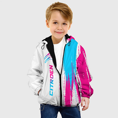 Детская куртка Citroen neon gradient style: по-вертикали / 3D-Черный – фото 4