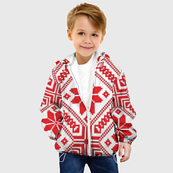 Куртка с капюшоном детская Национальный, цвет: 3D-белый — фото 2