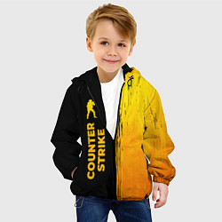 Куртка с капюшоном детская Counter Strike - gold gradient: по-вертикали, цвет: 3D-черный — фото 2