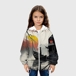 Куртка с капюшоном детская Красота Японии, цвет: 3D-белый — фото 2